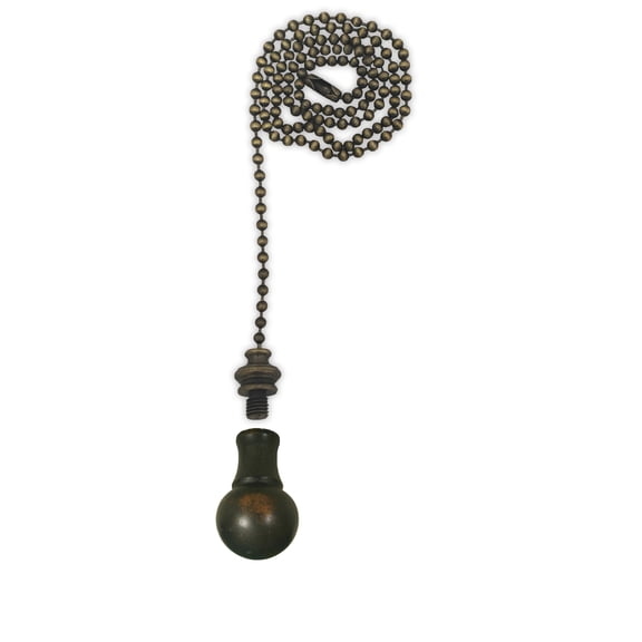 Royal Designs Fan Pull Chain with Small Ball Finial Antique Brass