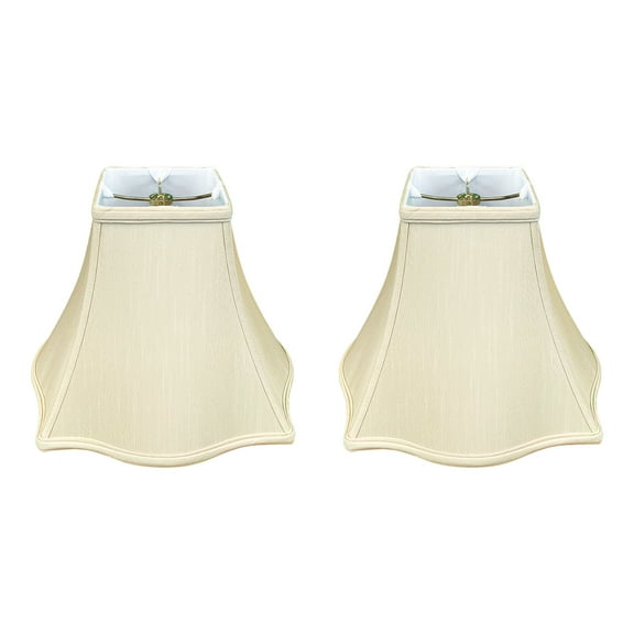 Royal Designs Fancy Square Bell Basic Lamp Shade, Beige, 4" x 10" x 8.5", Set of 2