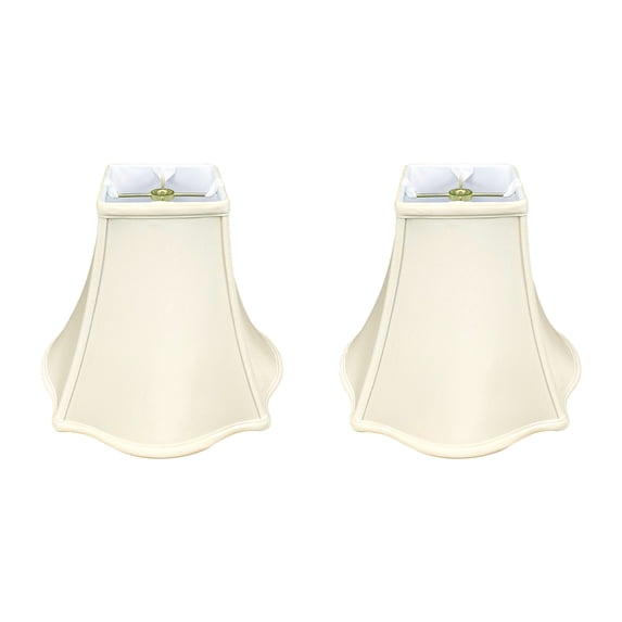 Royal Designs Fancy Square Bell Basic Lamp Shade, Eggshell, 4" x 10" x 8.5", Set of 2