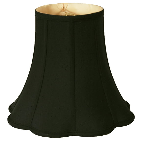 Royal Designs Flare Bottom Outside Corner Scallop Bell Lamp Shade, Black, 5" x 10" x 8.25"