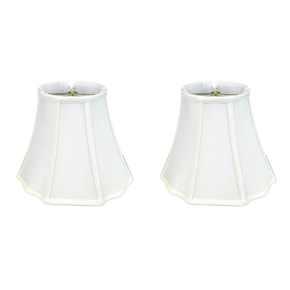 Royal Designs Flare Bottom Outside Corner Scallop Lamp Shade, White, 6.5 x 12 x 9.25, Set of 2