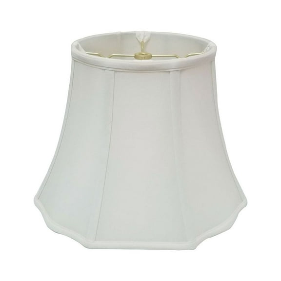 Royal Designs Flare Bottom Outside Corner Scallop Lamp Shade, White, 9" x 16" x 12"