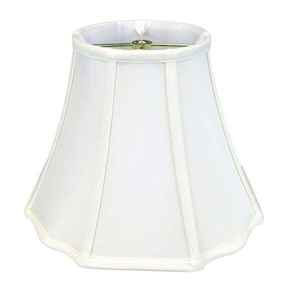 Royal Designs Flare Bottom Outside Corner Scalloped Basic Lamp Shade, White, 6.5" x 12" x 9.25"