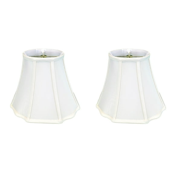Royal Designs Flare Bottom Outside Corner Scalloped Basic Lamp Shade, White, 9" x 16" x 12", Set of 2