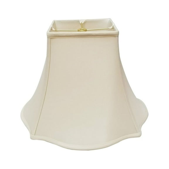 Royal Designs Flare Bottom Outside Square Bell Lamp Shade, Eggshell, 7" x 16" x 12.25"