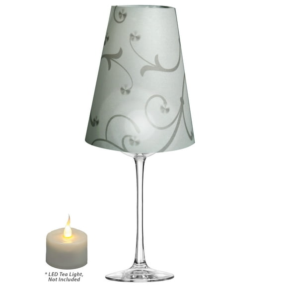 Royal Designs Flower Silhouette Vellum Paper Wine Glass Tea Light Lampshade- Party Centerpiece - Set of 60 - TLS-1016-60
