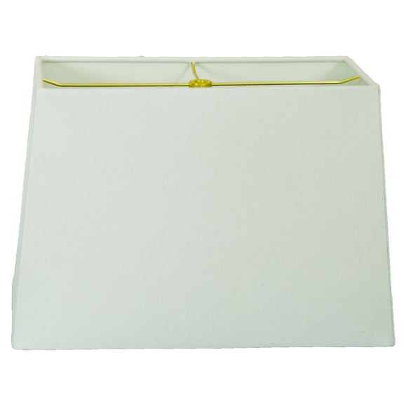 Royal Designs, Inc. 12 inch Rectangle Hard Back Lamp Shade Linen White, (5" x 10") x (8" x 12") x 9.5"