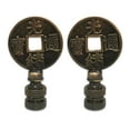 thumbnail image 1 of Royal Designs, Inc. Asian Symbols Lamp Finial for Lamp Shade, F-5030AB-2, Antique Brass, Pack of 2, 1 of 4