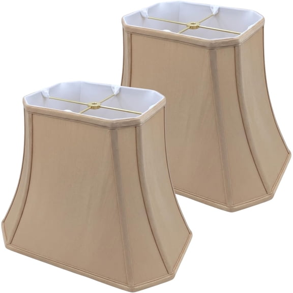 Royal Designs, Inc. BSO-710-14AGL-2 Rectangle Cut Corner Basic Lamp Shade, (6x8) x (9x14) x 10.5, Antique Gold, 2-Pack