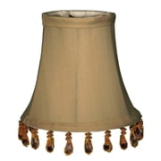 Royal Designs, Inc. Beaded Bell Clip On Chandelier Shade CS-313B-5AGL, Antique Gold, 3 x 5 x 4