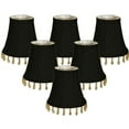 thumbnail image 1 of Royal Designs, Inc. Beaded Bell Clip On Chandelier Shade CS-315B-BLK/WH-6, Black, 3 x 5 x 4, Pack of 6, 1 of 6