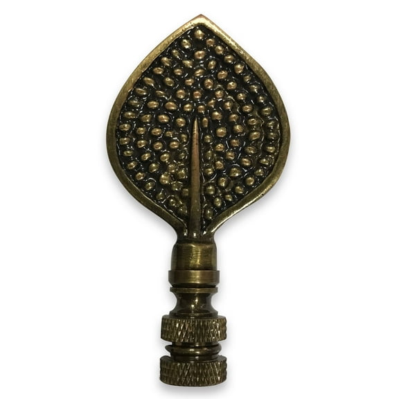 Royal Designs, Inc. Birch Leaf Lamp Finial for Lamp Shade, F-5023AB-1, Antique Brass, Single