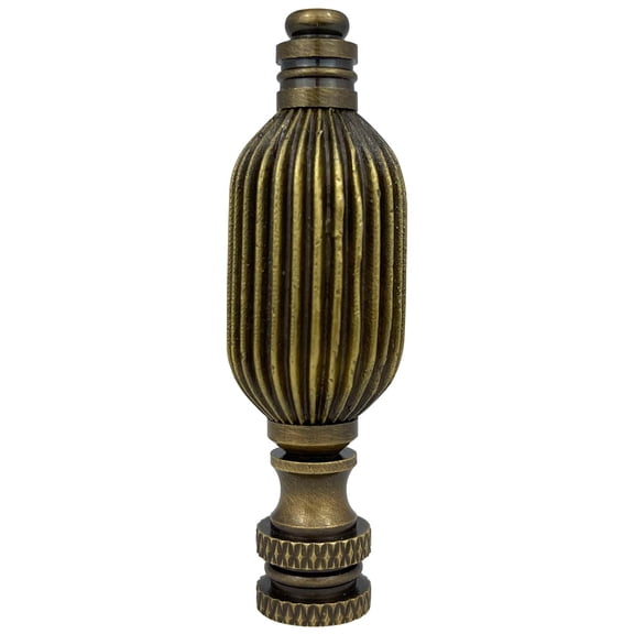 Royal Designs, Inc. Button Lamp Finial for Lamp Shade, F-5007AB-1, Antique Brass, Single