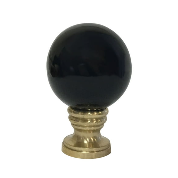 Royal Designs, Inc. Ceramic Sphere Lamp Finial for Lamp Shade, F-5055BLK-1, Black, Single