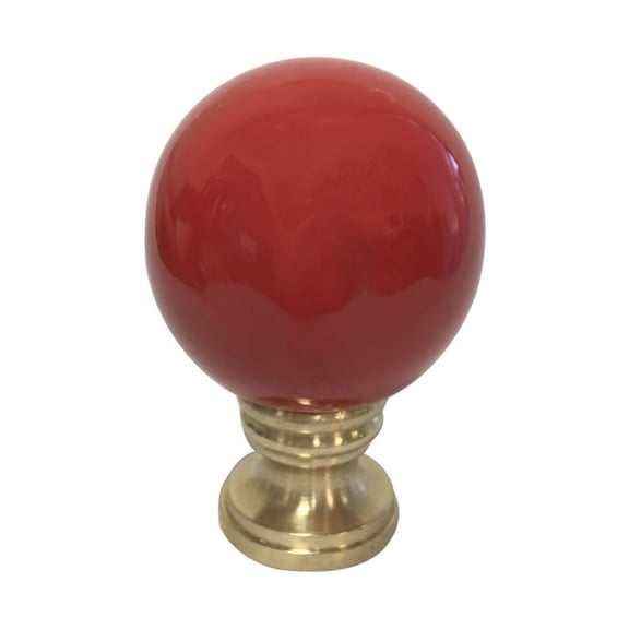Royal Designs, Inc. Ceramic Sphere Lamp Finial for Lamp Shade, F-5057RD-1, Red, Single