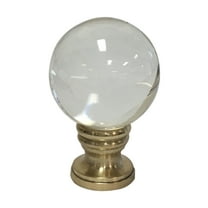 Royal Designs, Inc. Clear Crystal Ball Finial for Lamp Shade, F-5044PB-1, Polished Brass, Single