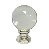 Royal Designs, Inc. Clear Crystal Ball Lamp Finial for Lamp Shade, Polished Silver Base