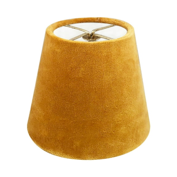 Royal Designs, Inc. Clip On Chandelier Shade Velvet Fabric,CS-1107-5MU, Mustard, 3 x 5 x 4.5