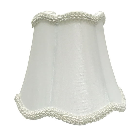 Royal Designs, Inc. Clip on Scalloped Bell Chandelier Lamp Shade Flame Clip Fitter, CSO-1027-5WH, 3 x 5 x 4.5, White, 1 Pack