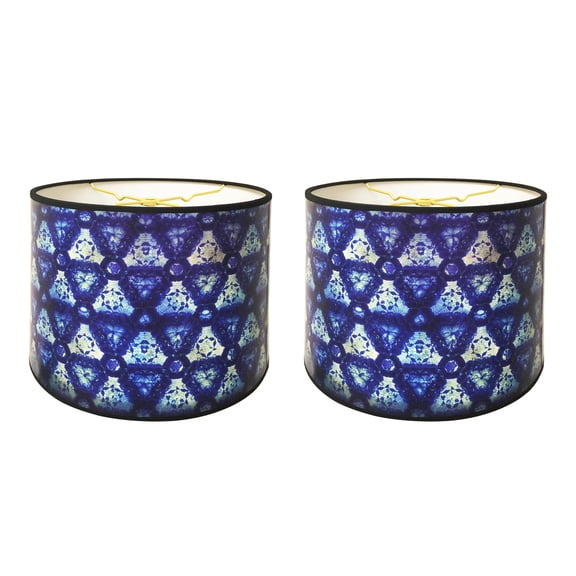 Royal Designs, Inc. Custom Handmade Hardback Shade, 10in, Blue Kaleidoscope, 2 Pk