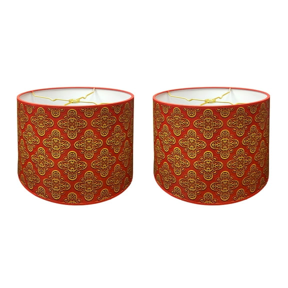 Royal Designs, Inc. Custom Handmade Hardback Shade, 10in, Guilded Flower - 2 Pk