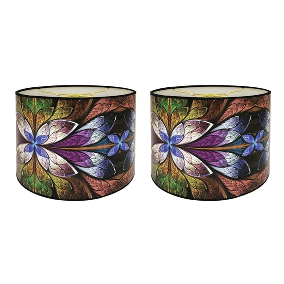 Royal Designs, Inc. Custom Handmade Hardback Shade, 10in, Purple Lotus - 2 Pk