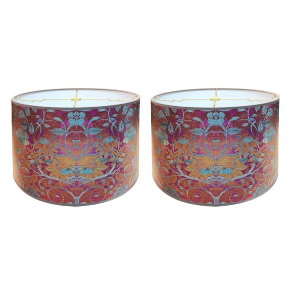 Royal Designs, Inc. Custom Handmade Hardback Shade, 10in, Raspberry Lotus - 2 Pk
