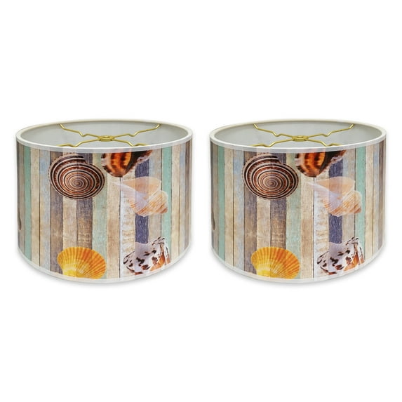 Royal Designs, Inc. Custom Handmade Hardback Shade, 10in, Sea Shell - 2 Pk