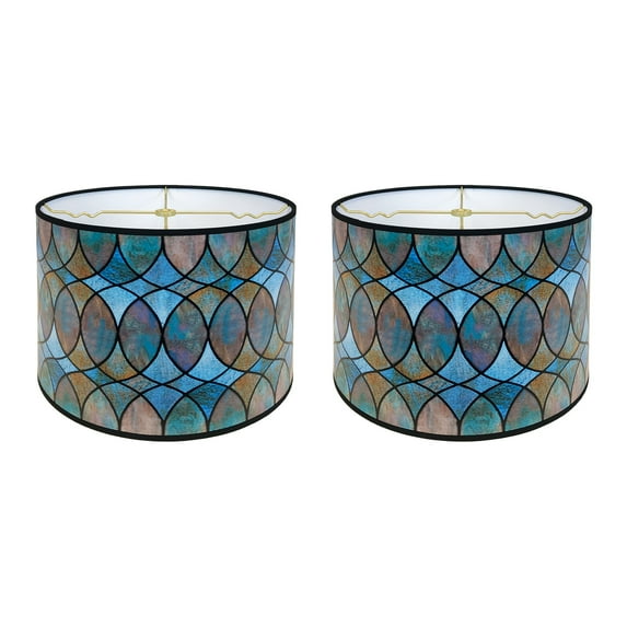 Royal Designs, Inc. Custom Handmade Hardback Shade, 12in, Cool Hues- 2 Pk