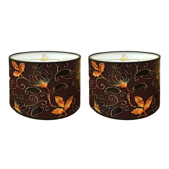 Royal Designs, Inc. Custom Handmade Hardback Shade, 12in, Golden Daisy; - 2 Pk