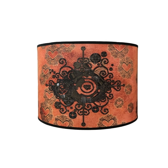 Royal Designs, Inc. Custom Handmade Hardback Shade, 14in, Steampunk Heart;