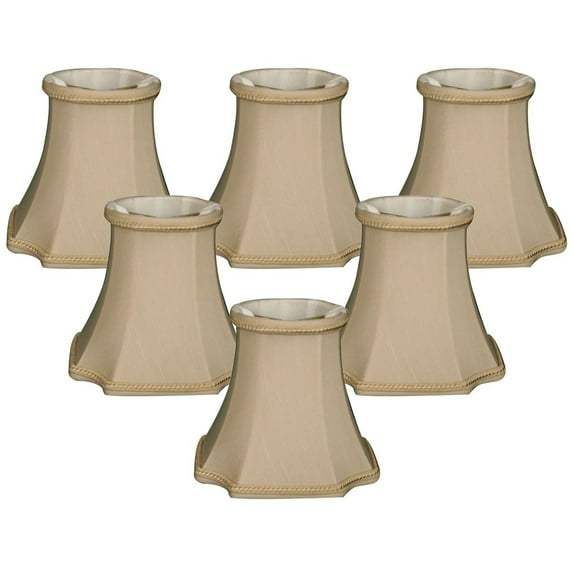 Royal Designs, Inc. Decorative Inverted Corner Trim Bell Chandelier Shade CS-714BG-6, Beige, 3 x 5 x 4.5, Pack of 6