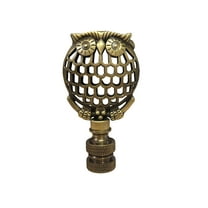 Royal Designs, Inc. Decorative Owl Lamp Finial, F-5089-AB-1, Antique Brass, Single