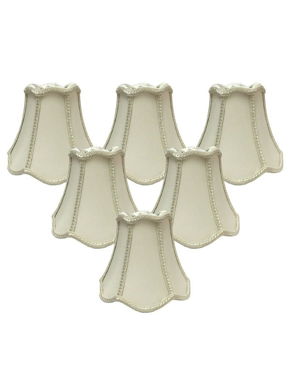 Royal Designs, Inc. Decorative Trim Scallop Bell Chandelier Basic Shade CS-502EG-6, Eggshell, 2.5 x 5 x 4.5, Pack of 6