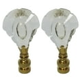 thumbnail image 1 of Royal Designs, Inc. Designer K9 Crystal Cut Clear Lamp Finial for Lamp Shade, CCF-2008-PB-2, Polished Brass, Pack of 2, 1 of 5