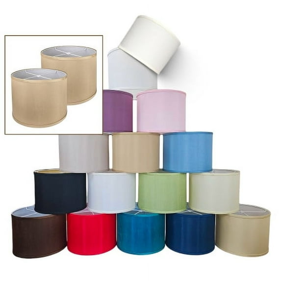 Royal Designs, Inc. Do It Yourself Hardback Drum Lamp Shade, Easy Assembly, HB-647-13AGL-2, 13 x 13 x 10 in, Antique Gold - Pack of 2