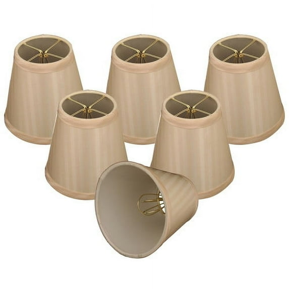 Royal Designs, Inc. Empire Chandelier Shade CS-1008-5EGG/ST-6, Eggshell Stripe, 3 x 5 x 4.5, Pack of 6