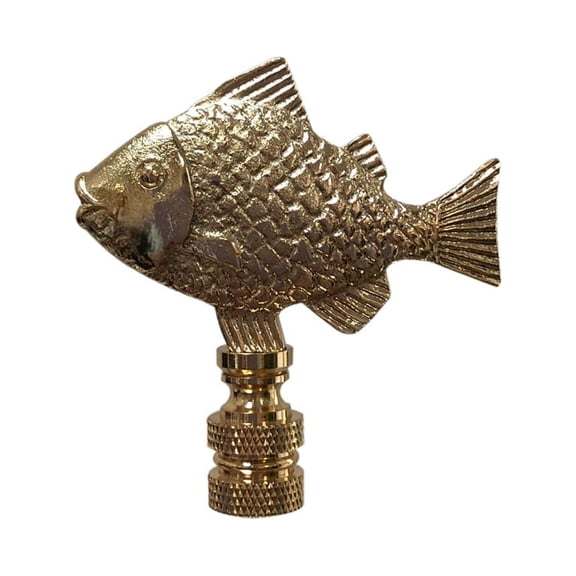 Royal Designs, Inc. Fish Design Finial for Lamp Shade, F-5067PB-1, Polished Brass, Single