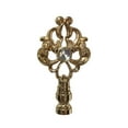 thumbnail image 1 of Royal Designs, Inc. Floral Filigree Design Crystal Accent Finial for Lamp Shade, F-5071PB-1, Polished Brass, Single, 1 of 4