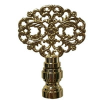 Royal Designs, Inc. Floral Filigree Design Finial for Lamp Shade, F-5066PB-1, Polished Brass, Single