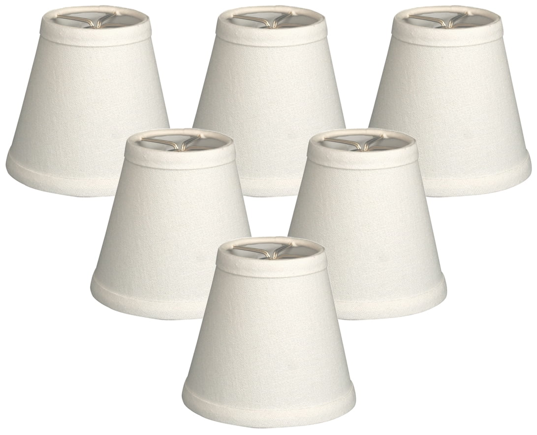White Linen Empire Chandelier Lamp Shades Set of 6
