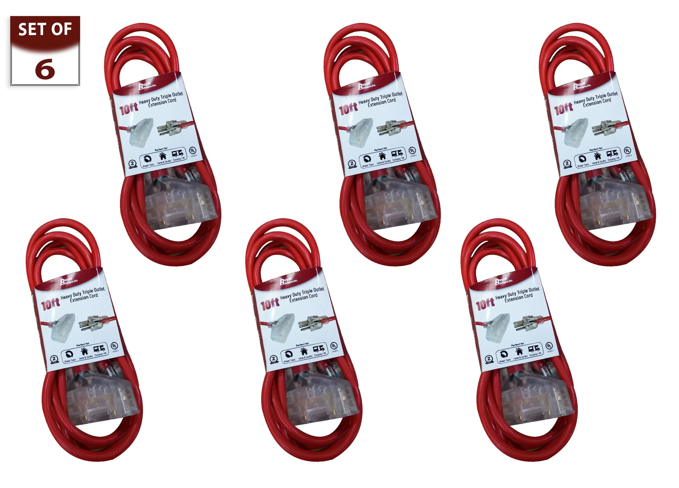Royal Designs, Inc. Heavy Duty Extension Cord with Indicator light for ...
