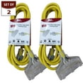 thumbnail image 1 of Royal Designs, Inc. Heavy Duty Extension Cord with Indicator light for Indoor & Outdoor, 10 ft long, Yellow, 3 Outlet Prong Grounded Wire UL Listed, Set of 2, 1 of 6