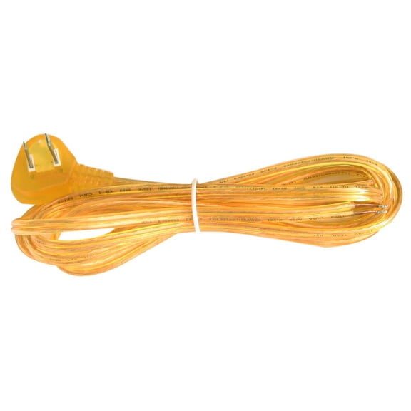 Royal Designs, Inc. Lamp Cord Flat Plug, Stripped Ends Ready for Wiring, 8 ft long, Clear Gold, SPT-2 UL Listed