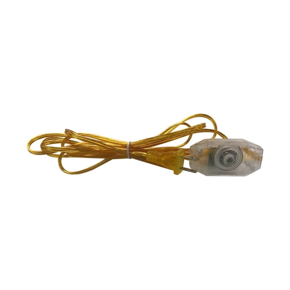 Royal Designs, Inc. Lamp Cord Molded Plug with Rotary Dimmer Switch, Stripped Ends Ready for Wiring, 8 ft long, Gold, SPT-1 UL Listed