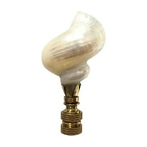 Royal Designs, Inc. Natural Seashell Lamp Finial for Lamp Shade, F-5068PB-1, Polished Brass, Single