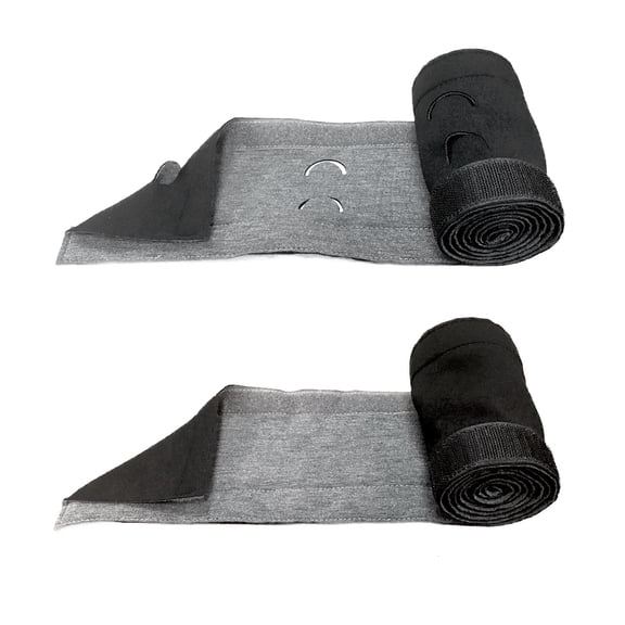 Royal Designs, Inc. Neoprene Cable Management Sleeves, Cord Cover, 4 ft Long, Gray and Black, Set of 2