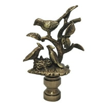 Royal Designs, Inc. Nesting Birds Design 2.75 Inch Finial for Lamp Shade, F-5060AB-1, Antique Brass, Single
