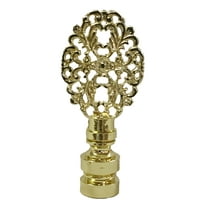 Royal Designs, Inc. Oval Filigree Lamp Finial for Lamp Shade, F-5002PB-1, Polished Brass, Single