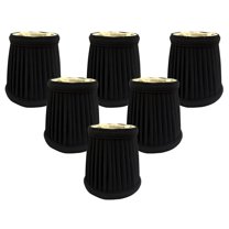 Royal Designs, Inc. Pleated Empire Chandelier Shade CS-110BLK/GL-6, Black with gold , 3 x 4.25 x 4.25, Pack of 6